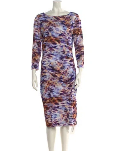 Pre-owned Escada Printed Knee-length Dress In Neutral