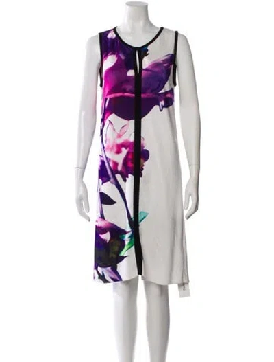 Pre-owned Escada Printed Knee-length Dress In Neutral