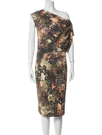 Pre-owned Escada Printed Knee-length Dress In Neutral
