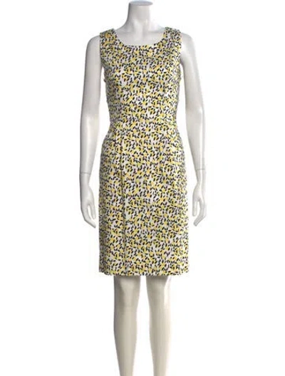 Pre-owned Escada Printed Knee-length Dress In Yellow