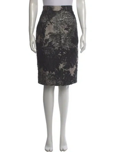 Pre-owned Escada Printed Knee-length Skirt In Black