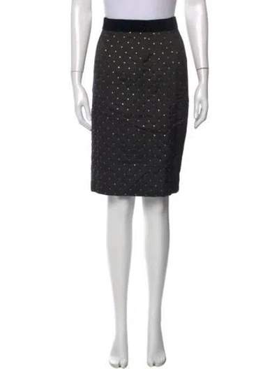 Pre-owned Escada Printed Knee-length Skirt In Black