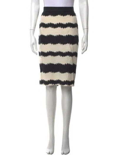 Pre-owned Escada Printed Knee-length Skirt In Black/white
