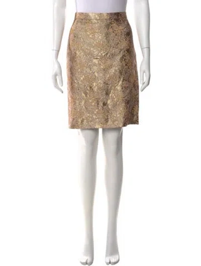 Pre-owned Escada Printed Knee-length Skirt In Gold