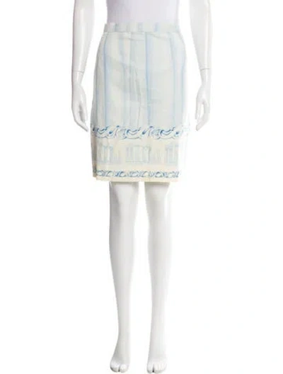 Pre-owned Escada Printed Knee-length Skirt In White