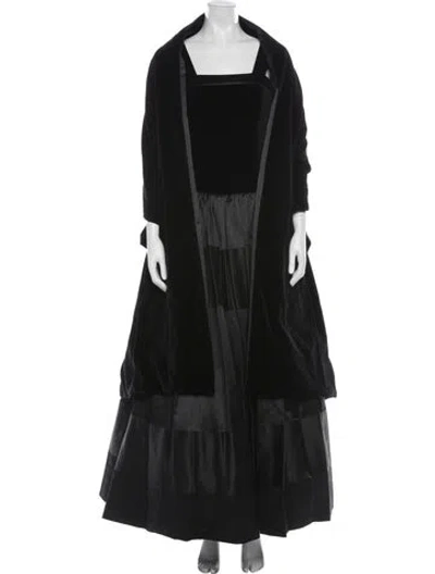 Pre-owned Escada Printed Long Dress In Black
