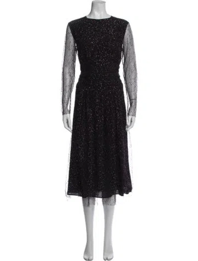 Pre-owned Escada Printed Long Dress In Black