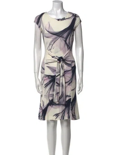 Pre-owned Escada Printed Long Dress In Neutral