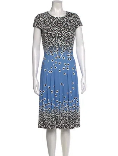 Pre-owned Escada Printed Midi Length Dress In Blue