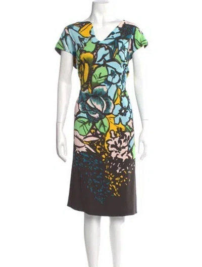 Pre-owned Escada Printed Midi Length Dress In Multi