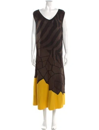 Pre-owned Escada Printed Midi Length Dress In Multi