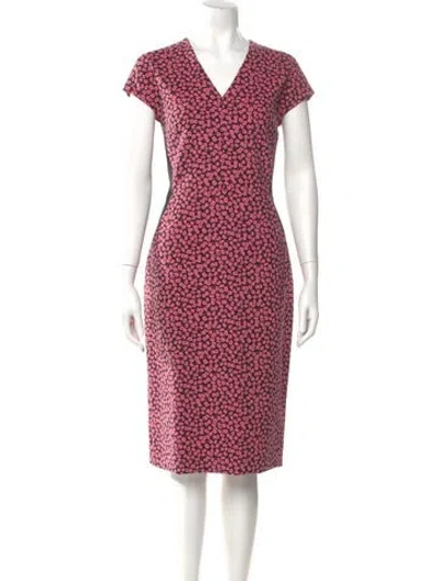 Pre-owned Escada Printed Midi Length Dress In Pink