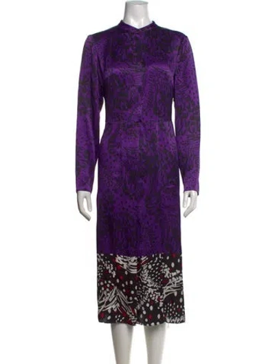 Pre-owned Escada Printed Midi Length Dress In Purple
