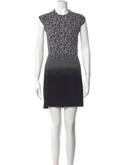 Pre-owned Escada Printed Mini Dress In Black