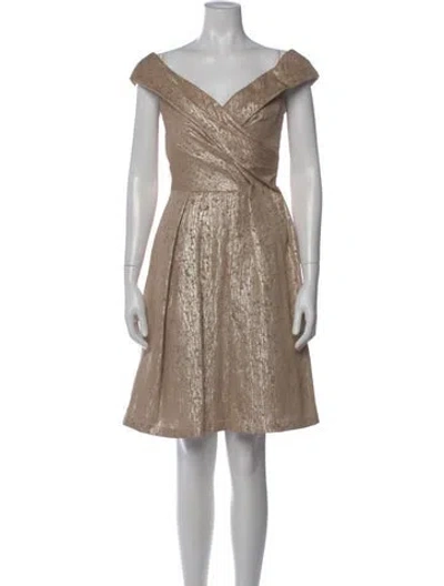 Pre-owned Escada Printed Mini Dress In Gold