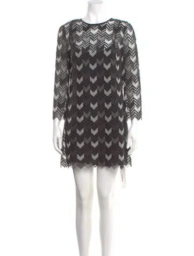 Pre-owned Escada Printed Mini Dress In Gray