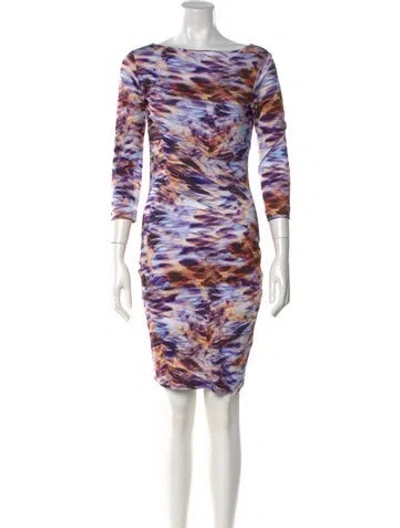Pre-owned Escada Printed Mini Dress In Neutral