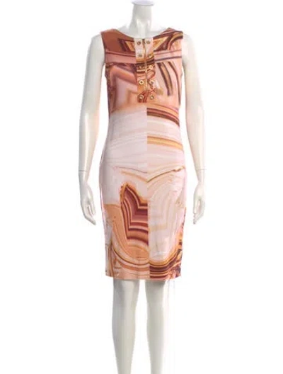 Pre-owned Escada Printed Mini Dress In Orange