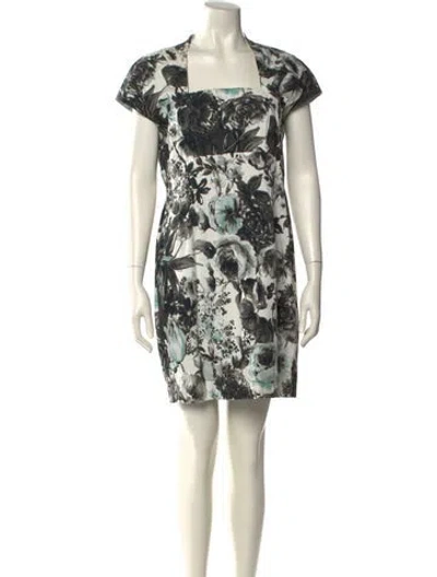 Pre-owned Escada Printed Mini Dress In White