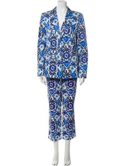 Pre-owned Escada Printed Pantsuit In Blue