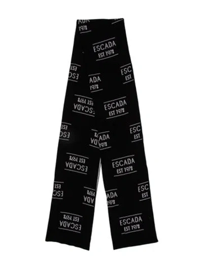 Pre-owned Escada Printed Scarf In Black