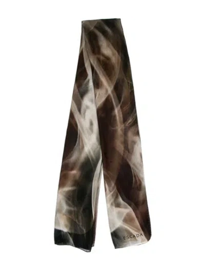 Pre-owned Escada Printed Scarf In Green