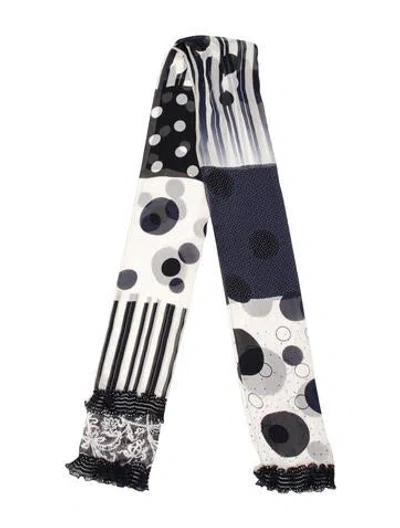 Pre-owned Escada Printed Scarf In White
