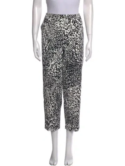 Pre-owned Escada Printed Skinny Leg Pants In Black