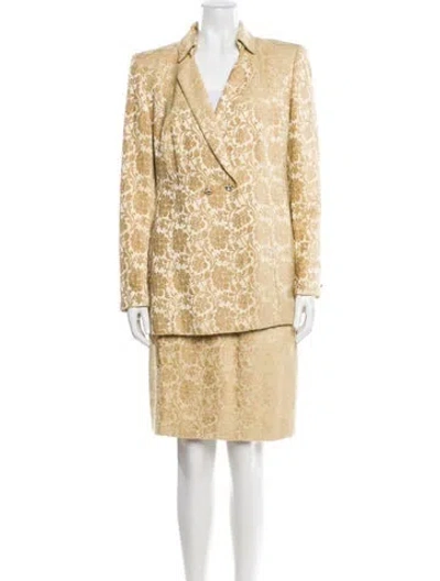 Pre-owned Escada Printed Skirt Suit In Neutral