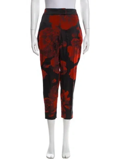 Pre-owned Escada Printed Straight Leg Pants In Black