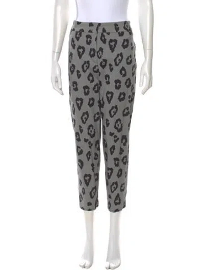 Pre-owned Escada Printed Straight Leg Pants In Gray