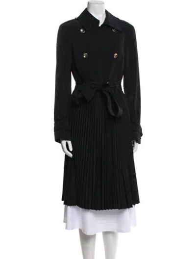 Pre-owned Escada Printed Trench Coat In Black