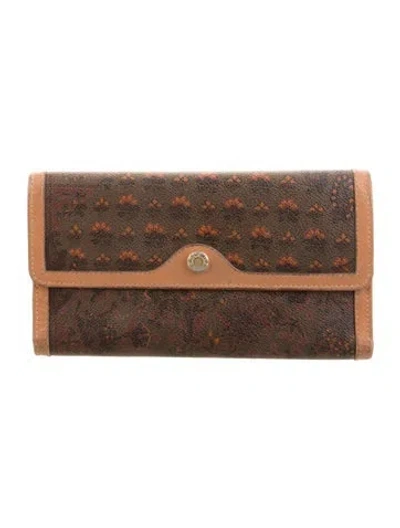 Pre-owned Escada Printed Trifold Wallet In Brown