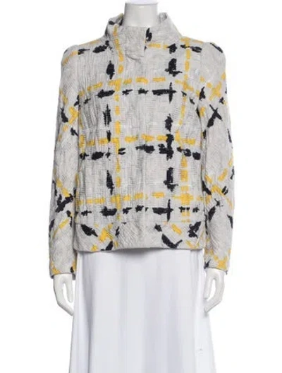 Pre-owned Escada Printed Utility Jacket In White