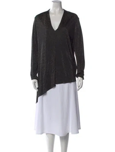 Pre-owned Escada Printed V-neck Top In Multi