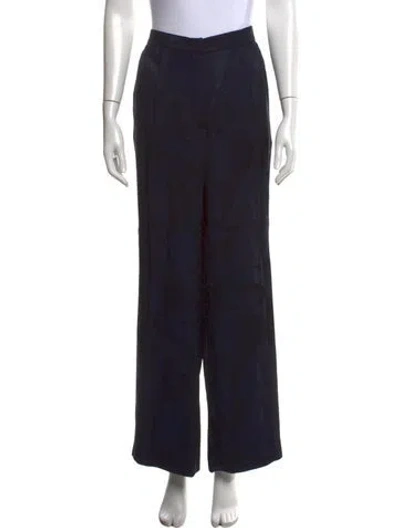 Pre-owned Escada Printed Wide Leg Pants In Black