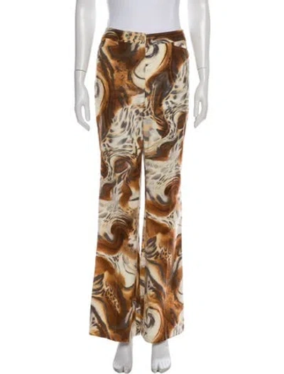 Pre-owned Escada Printed Wide Leg Pants In Multi