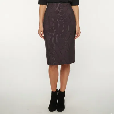 Pre-owned Escada Purple Jacquard Knee Length Rio Skirt L