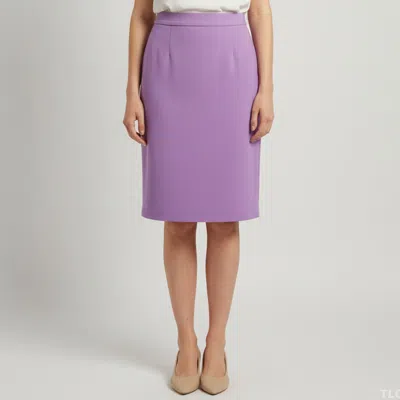 Pre-owned Escada Purple Wool Blend Pencil Skirt Xl
