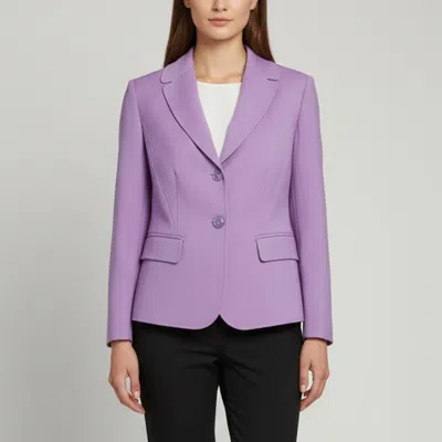 Pre-owned Escada Purple Wool Blend Regular Fit Blazer L