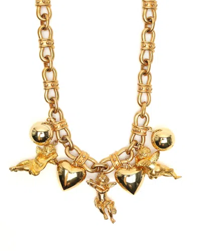 Escada Putto Charm Necklace In Gold