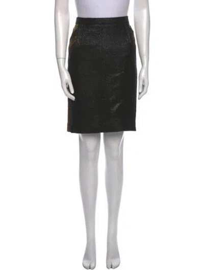 Pre-owned Escada Raw-edge Trim Knee-length Skirt In Gray