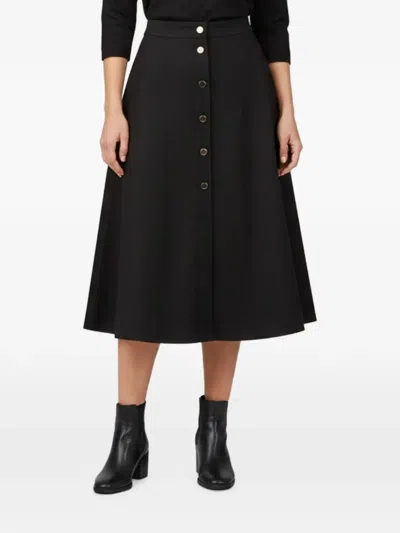 Pre-owned Escada Rosara A-line Midi Skirt In Black