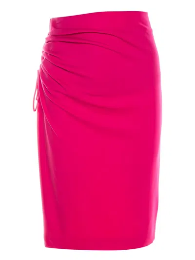 Pre-owned Escada Ruched-detail Pencil Skirt In Pink