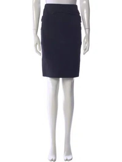 Pre-owned Escada Ruffle Embellishment Knee-length Skirt In Blue