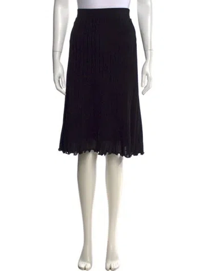 Pre-owned Escada Ruffle Embellishment Midi Length Skirt In Black