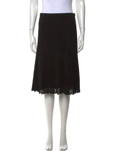 Pre-owned Escada Ruffle Embellishment Midi Length Skirt In Black