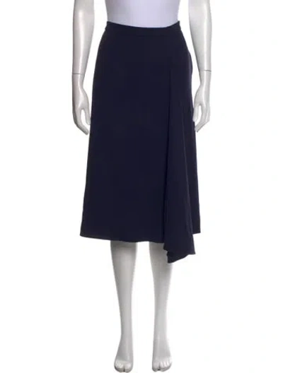 Pre-owned Escada Ruffle Embellishment Midi Length Skirt In Blue