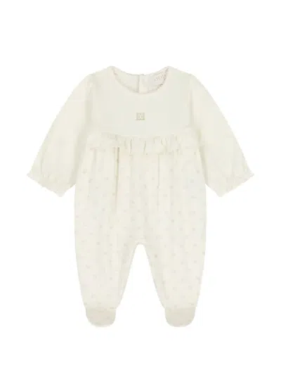 Escada Ruffled Printed Babygrow In Neutral