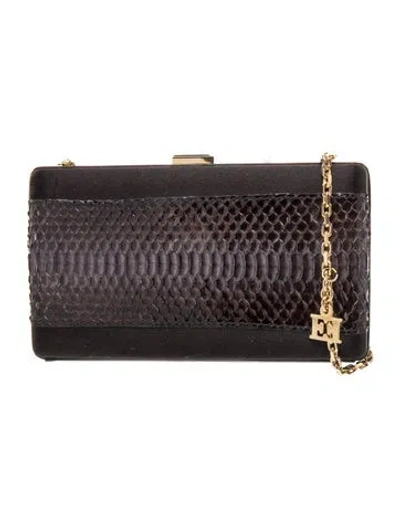 Pre-owned Escada Satin Clutch In Black